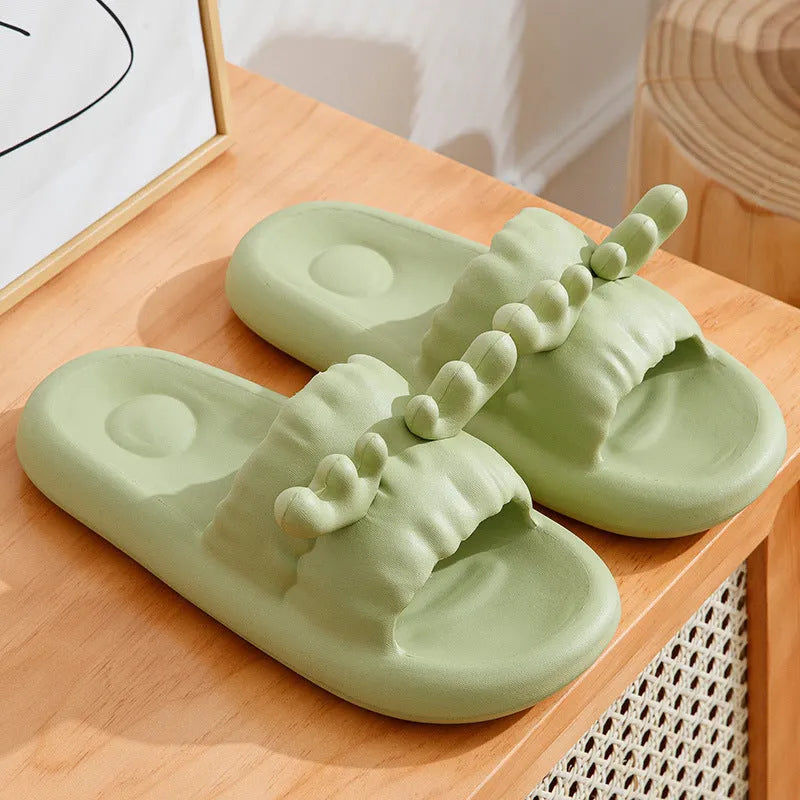 Deer horn patterned summer slippers with hollow-out EVA design in multiple colours