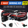 Black off road LED spotlight cable set with 2 metre wiring harness and LED light bar switch