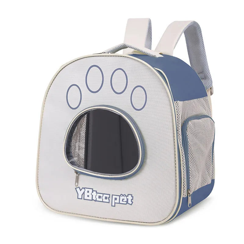 Outdoor portable double shoulder pet transparent bag in solid colour for cats up to 7.50kg