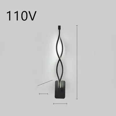 Nordic minimalist LED wall lamp in black or white with silicone shade for bedroom bedside lighting