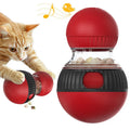 Rotating plastic cat toy with sound and food dropping function measuring 155mm