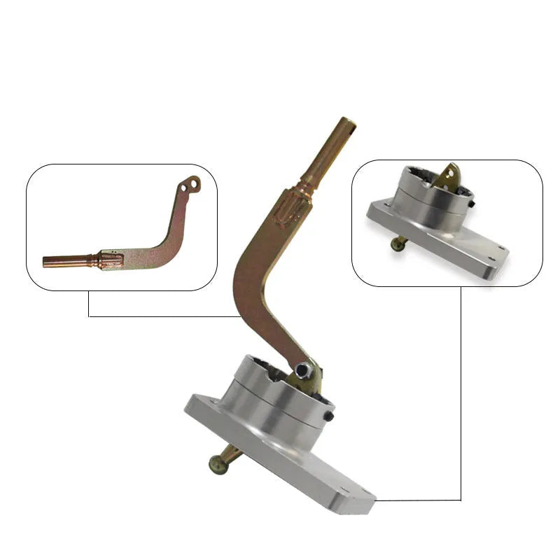 Silver aluminium alloy shift short lever for Horton vehicle gearstick replacement