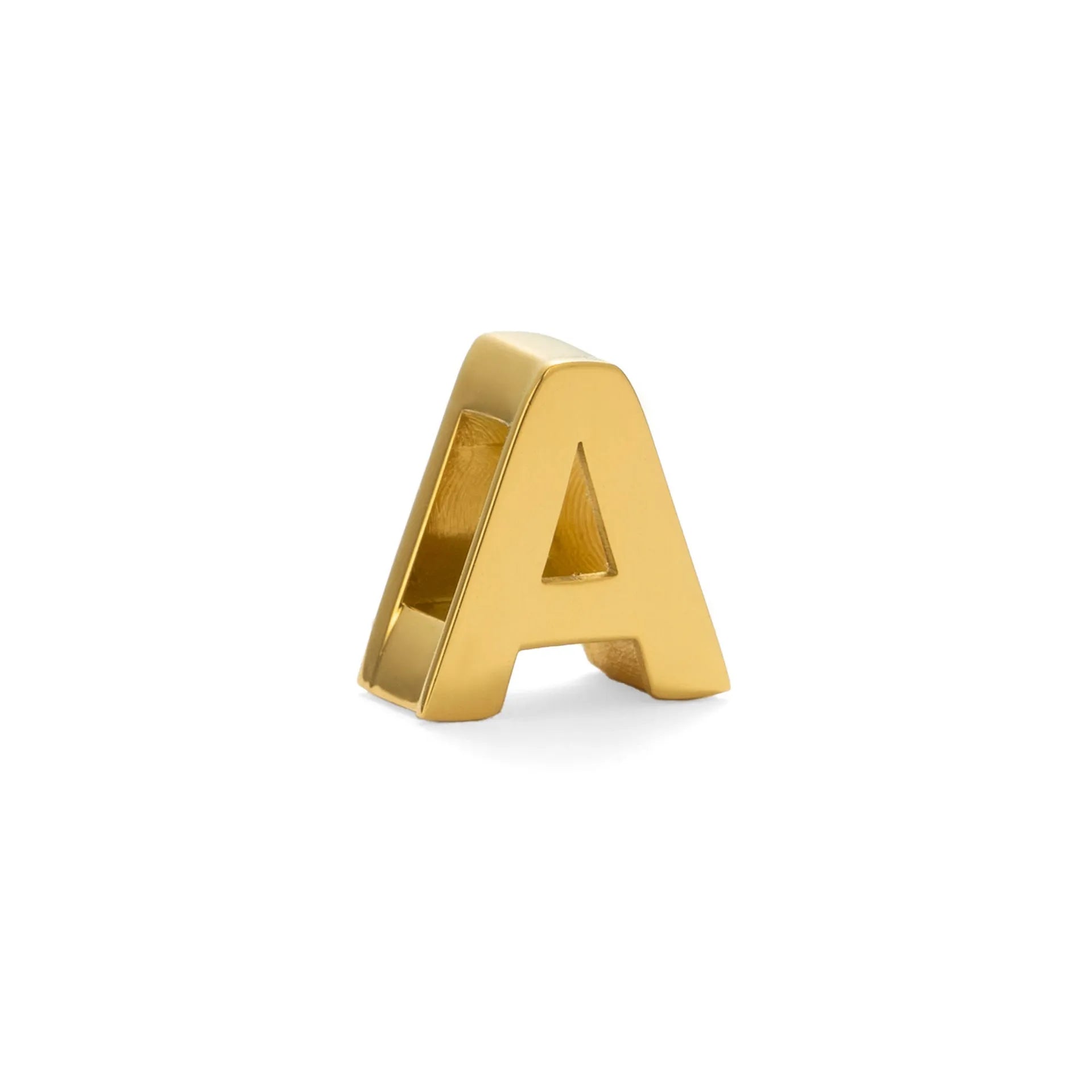 Gold electroplated titanium steel necklace with the letter 'A' pendant on a 40.5cm chain.