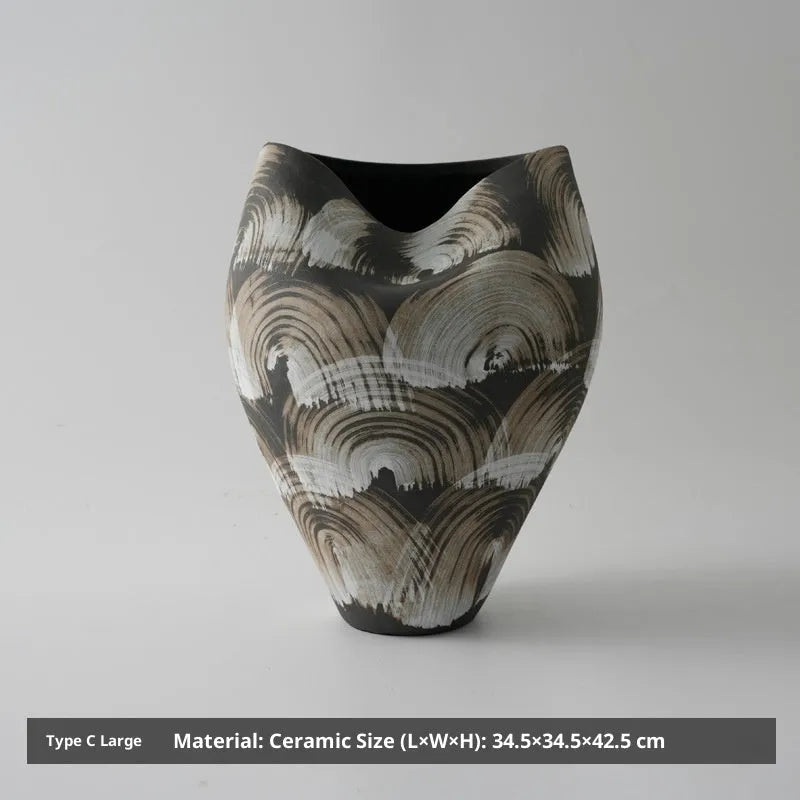 Hand-painted New Chinese style white porcelain ceramic vase in multiple sizes for home decor