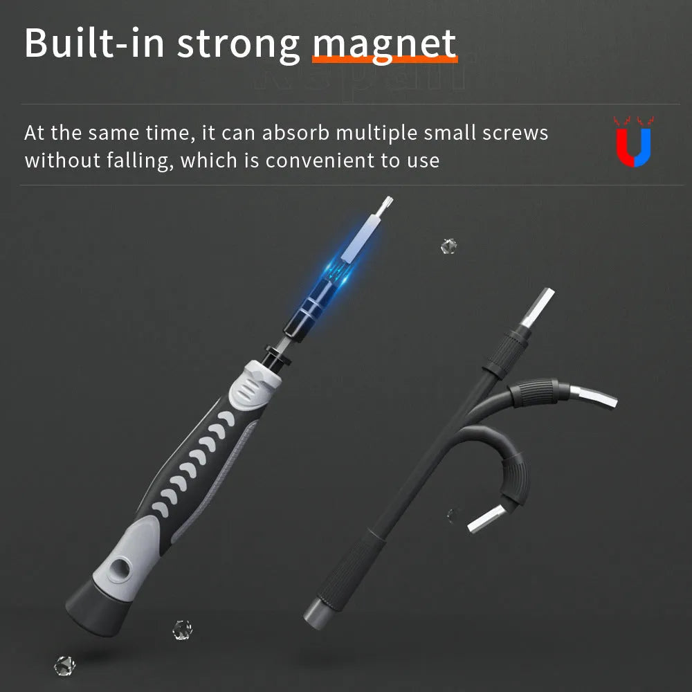 130 in 1 precision screwdriver tool set in orange and blue with CRV steel bits in compact case