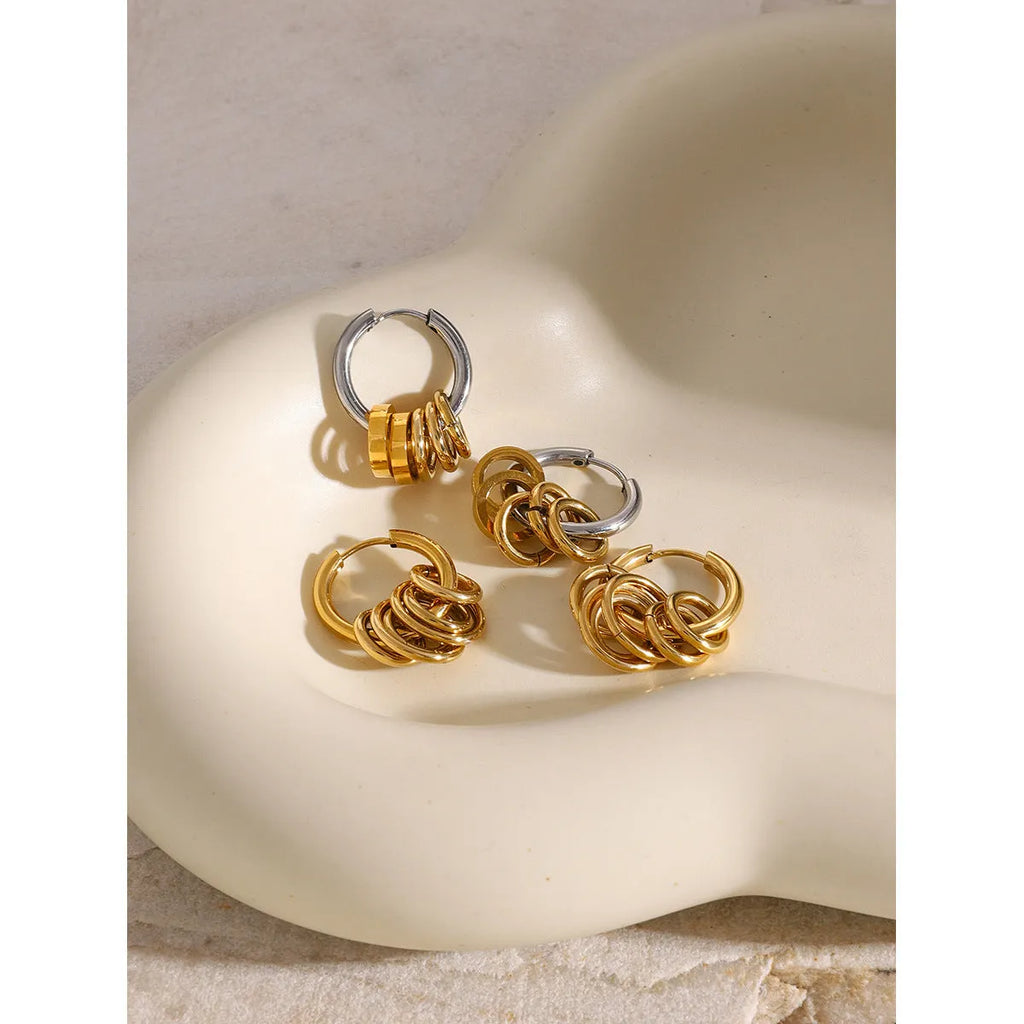 Stainless steel electroplated earrings in ins style with unisex design