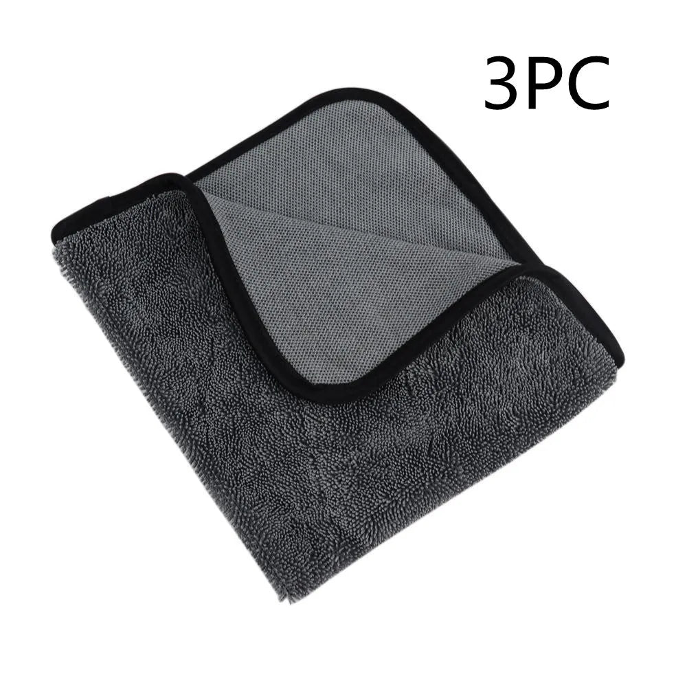 Grey 40x40cm microfiber car wash towel for vehicle drying and cleaning