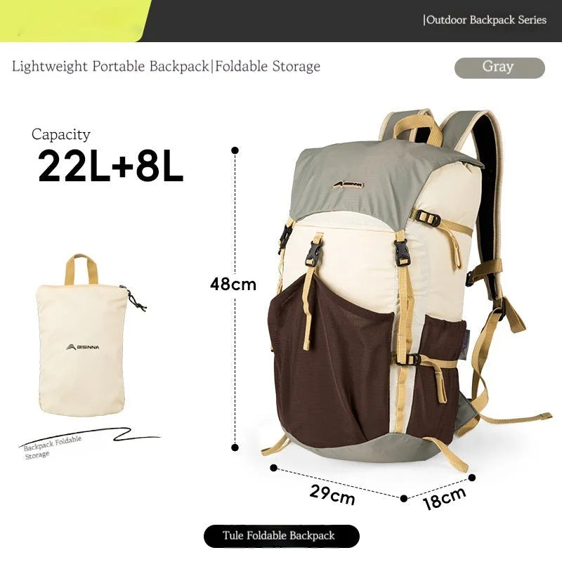 Lightweight nylon outdoor mountaineering backpack 8L in dark blue unisex design