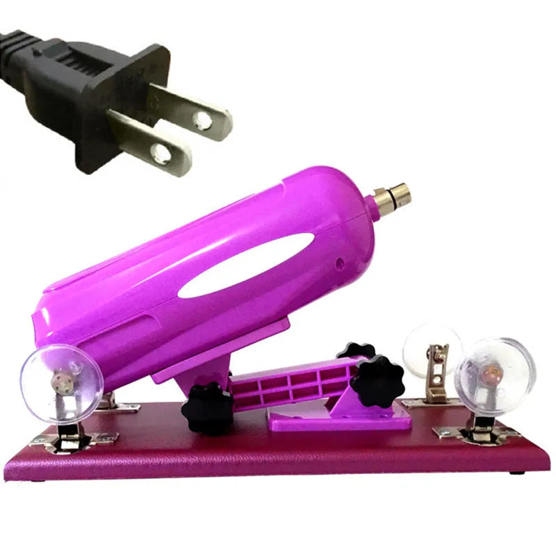 Bobb women's automatic telescopic thrusting sex tool in purple PVC material