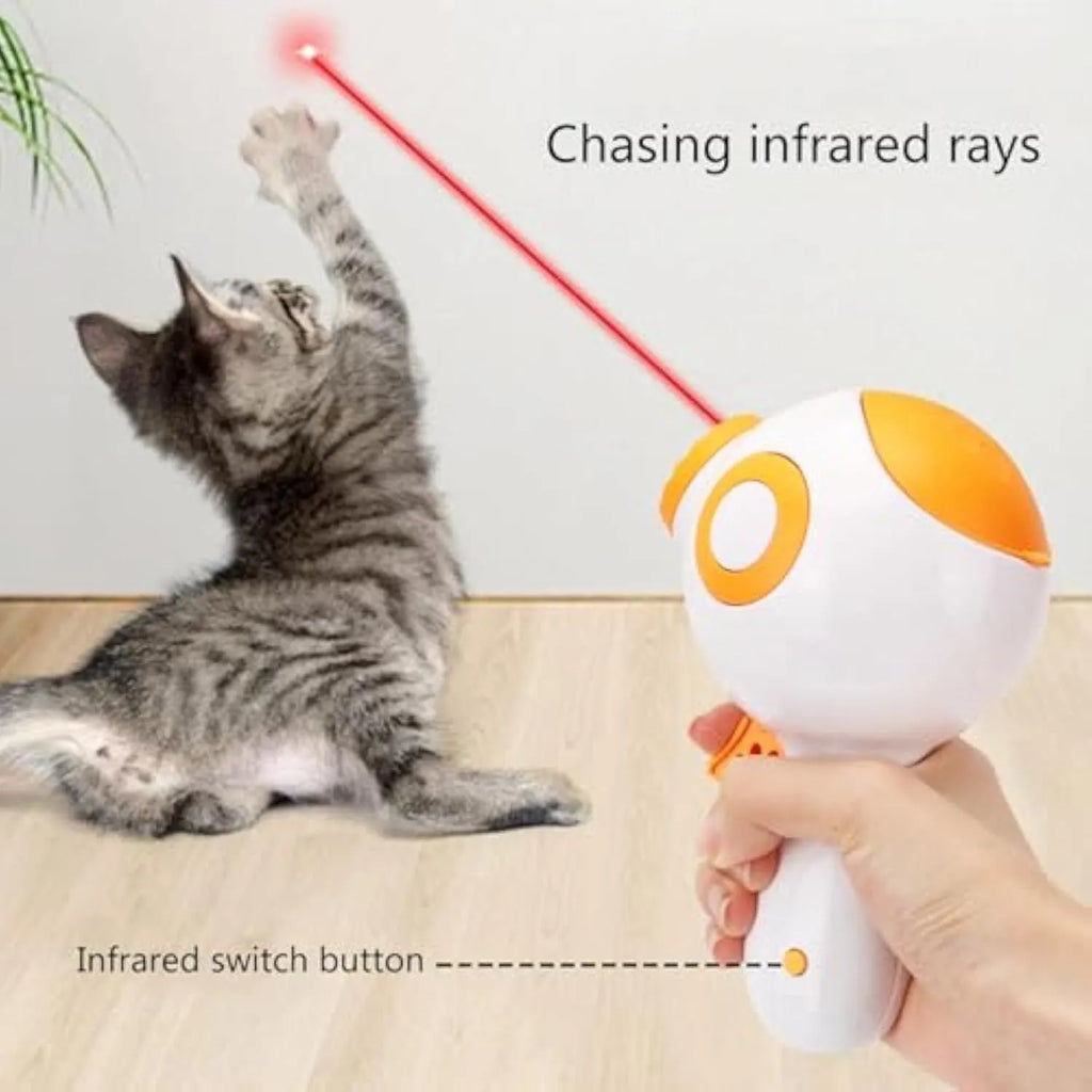 Green, orange, and pink dog treat launcher toy shown next to a measuring tape indicating 15.5 cm length.