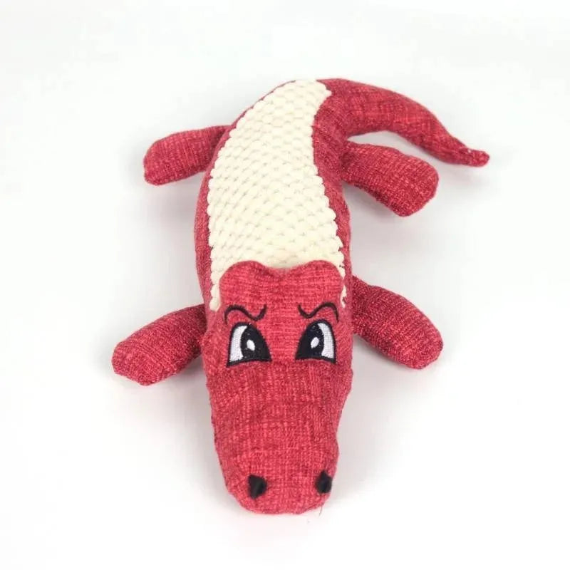 Pet plush toy with corn grid texture and biting sound feature in blue, green, or red colours for cats and dogs