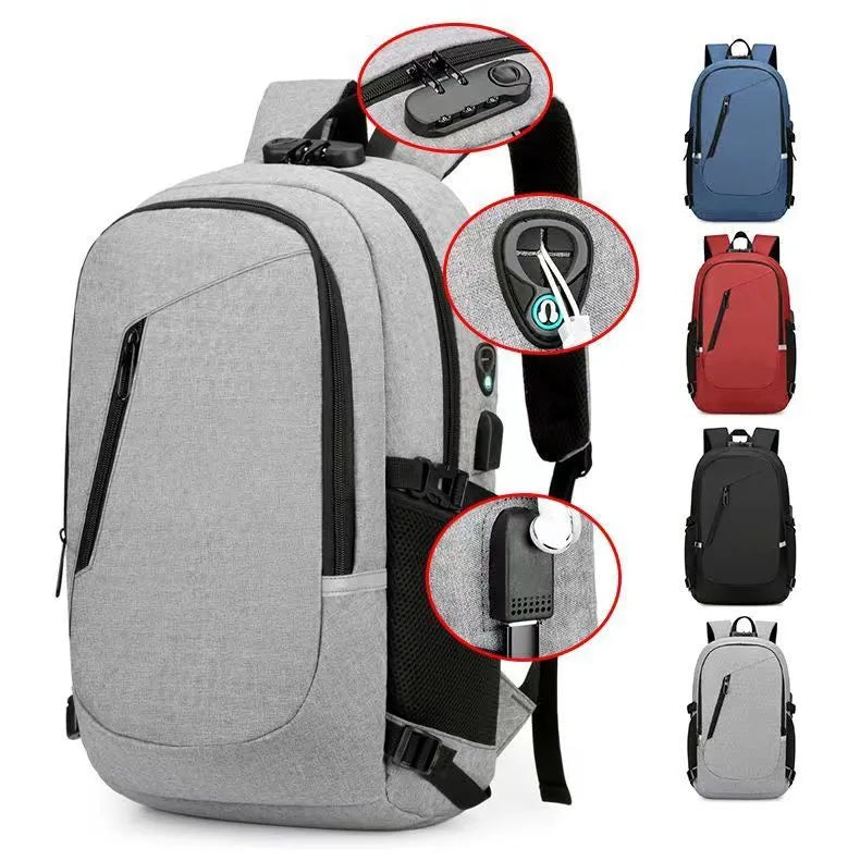Oxford cloth computer backpack in blue colour with 20-35L capacity for leisure travel