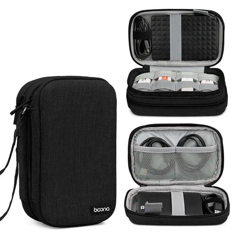 Black Oxford cloth 2.5-inch hard disk protective cover with sewing construction