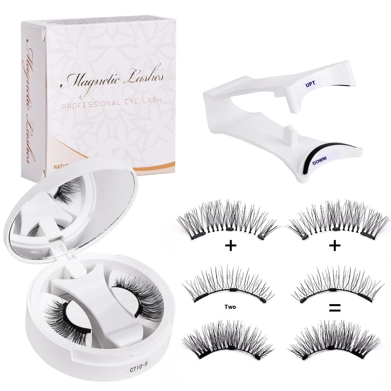 Magnetic false eyelashes in case with integrated soap holder, portable CT10 series