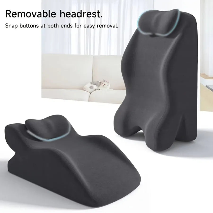 Stomach sleeper pillow for prone position support in blue, dark grey, green, and light grey colour options