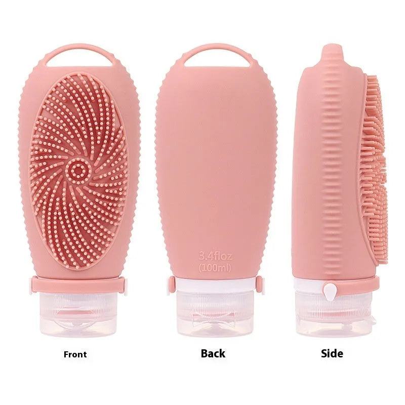 Silicone bath brush storage bottle in multiple colour options with 100ml capacity