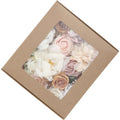 Lotus Pink Champagne rose silk flower box wedding gift bouquet in box