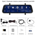 9.66-inch HD wired driving recorder mounted on car dashboard showing front view with night vision