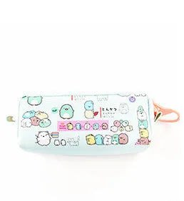 Creative Simple Cute Corner Animal Pencil Case in leather, 16 colour options including Black Cat, Blue, and Fruit Watermelon
