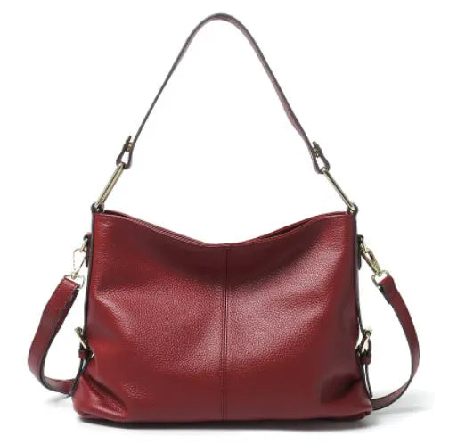 Genuine leather vertical square crossbody handbag with internal organisation pockets in four colour options