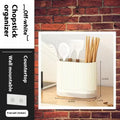 Plastic wall-mounted chopstick holder with drainage holes in beige, dark green or orange colour