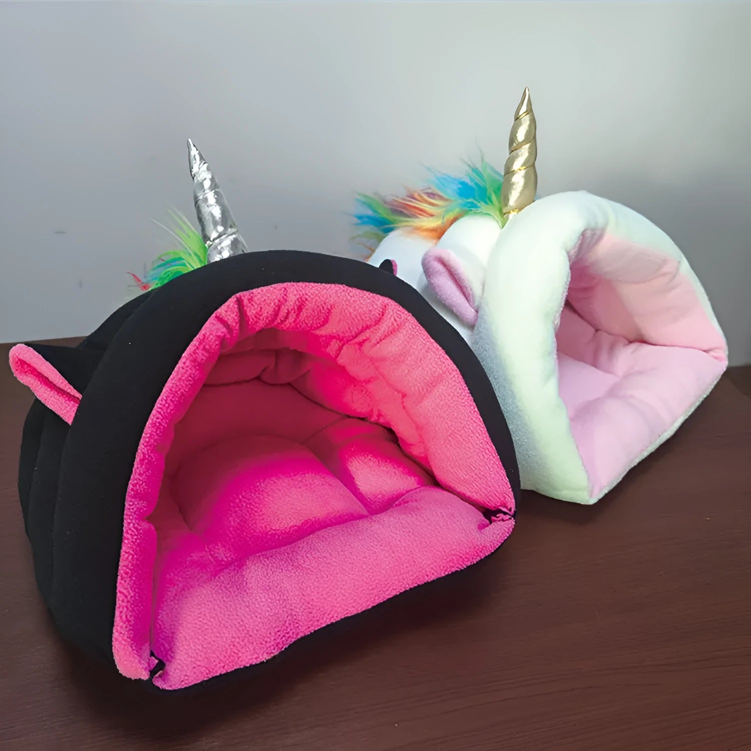 Removable washable semi-enclosed cloth hamster nest in black, 30x23x27cm