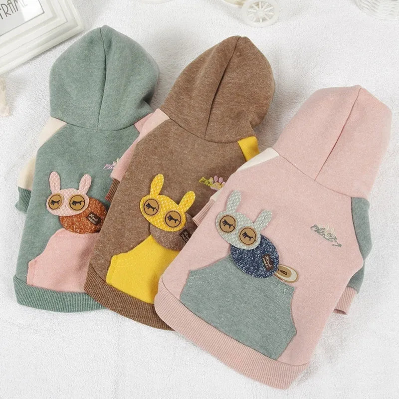 Brown cotton pet hoodie sweatshirt for a dog, sizes XS to 2XL