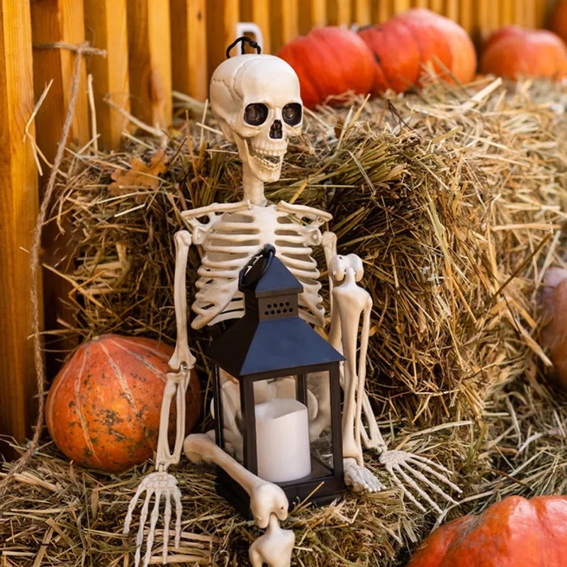 90cm tall poseable plastic skeleton model for Halloween garden and party decorations