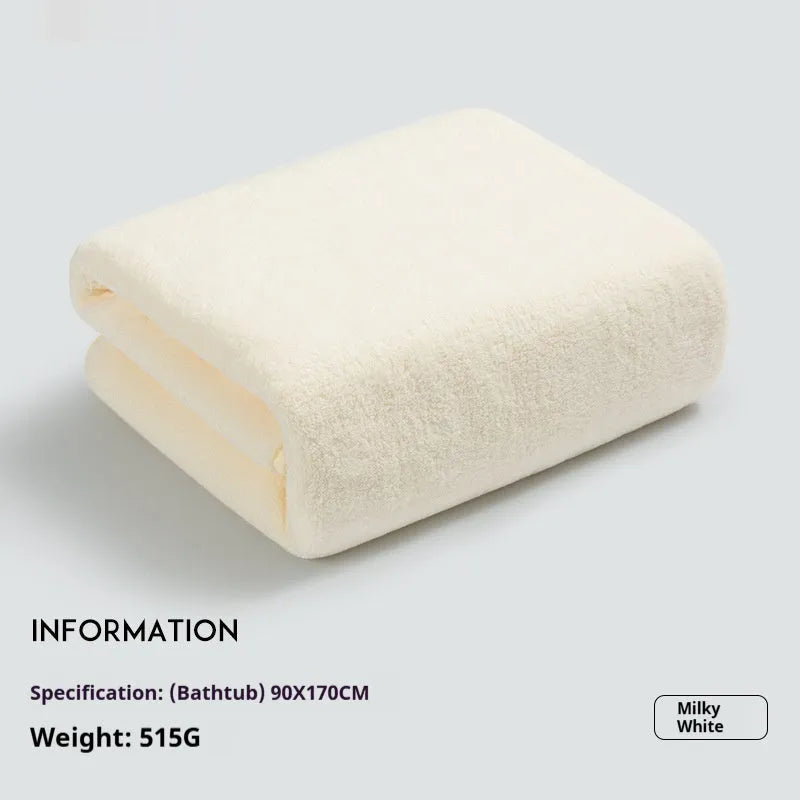 Baby's super soft non-gauze bath towel in milk coffee colour with plain weave fabric