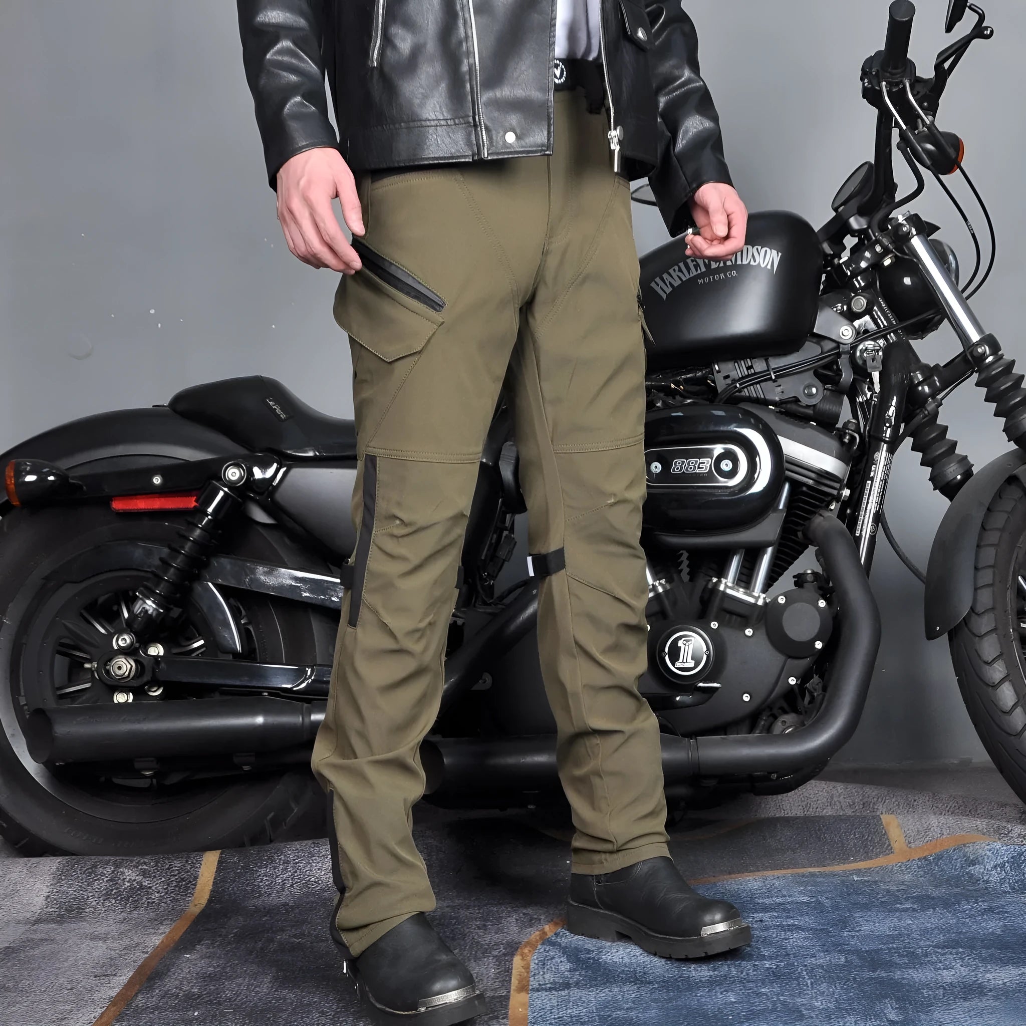 Motorcycle four seasons cycling pants waterproof windproof with protective gear