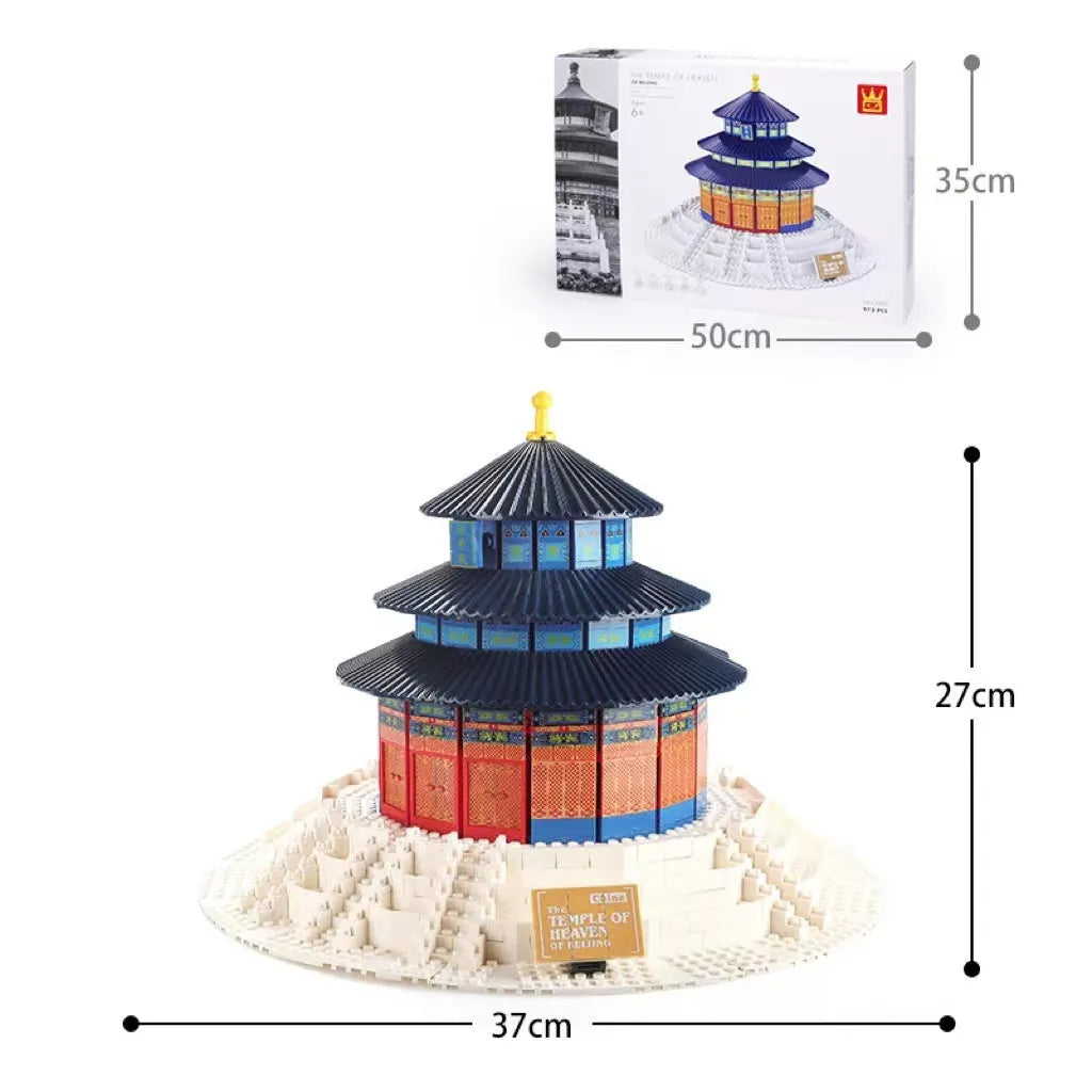 Wange building block street view set with landmark pieces including Eiffel Tower and Big Ben