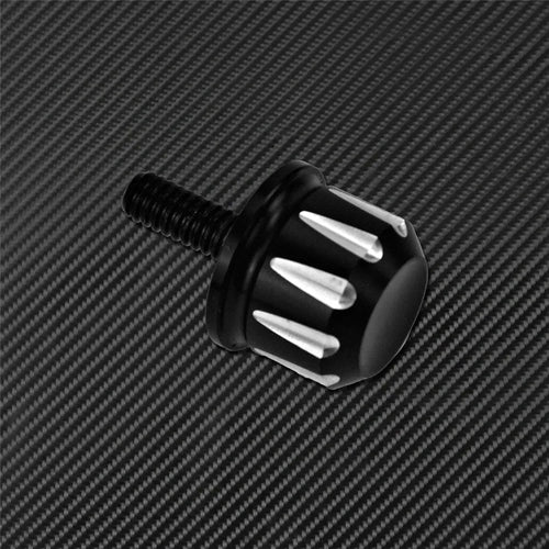 Black aluminium alloy 6mm screw cap cover seat cushion seat pack nut on white background