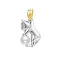 925 sterling silver clavicle chain with cat pendant in D3247 colour options
