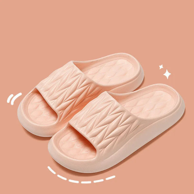Leaf texture pattern EVA house slippers in assorted colours with non-slip soles