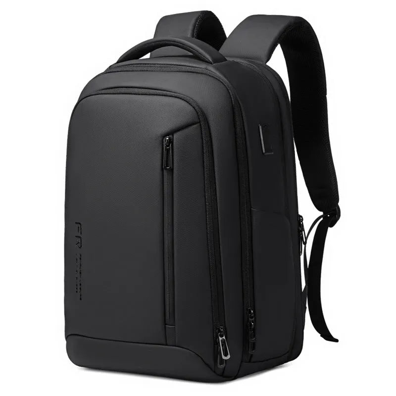 Black Urban Simplicity Oxford cloth waterproof business computer bag with sewing detail, 20-35L capacity