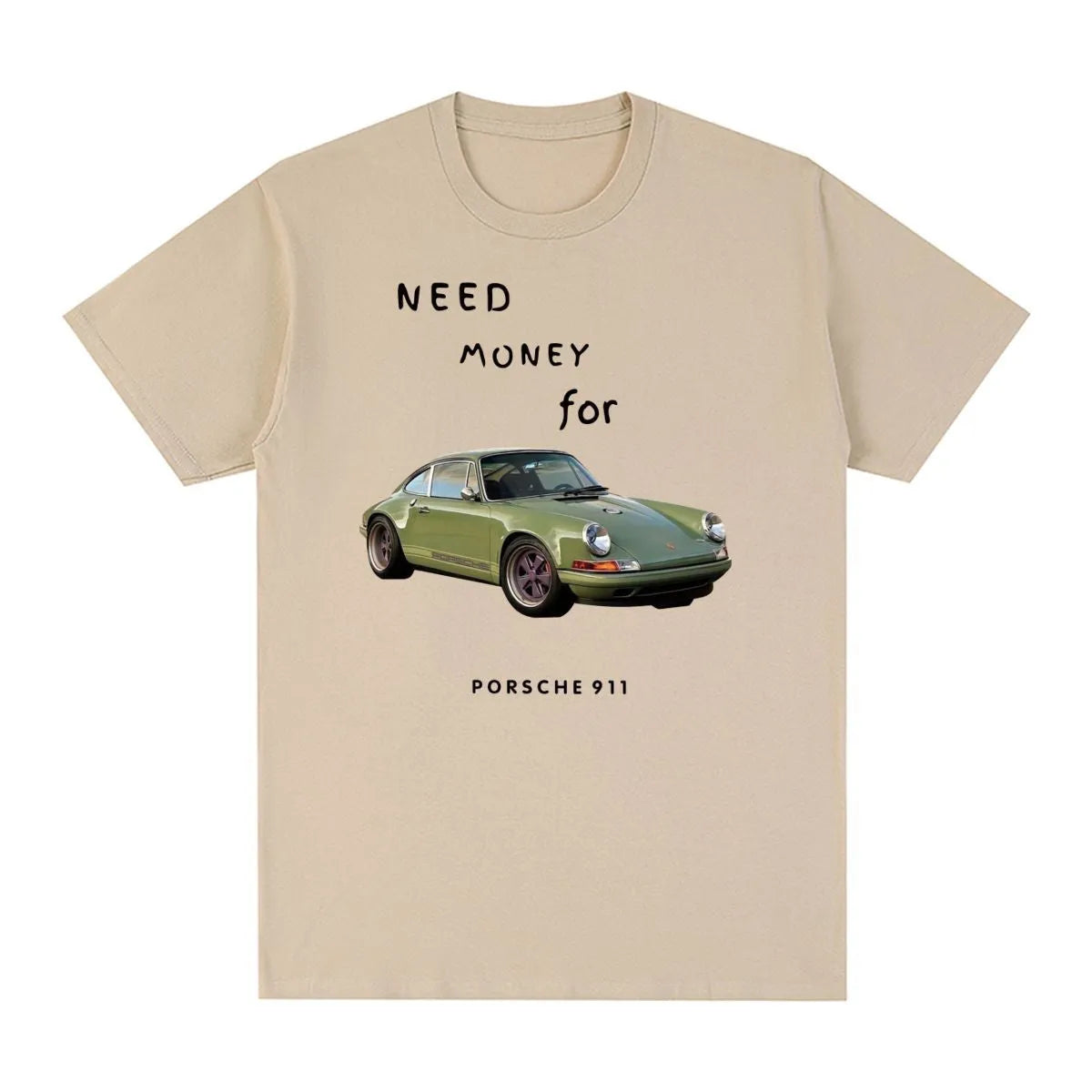 Men's vintage style cotton T-shirt in gray, short sleeves, retro artistic design, sizes XS to 3XL