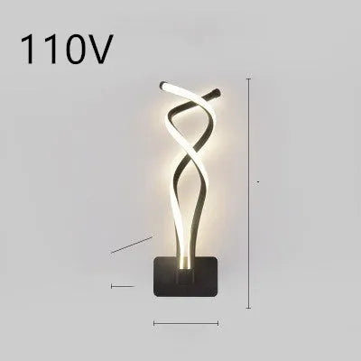 Nordic minimalist LED wall lamp in black or white with silicone shade for bedroom bedside lighting