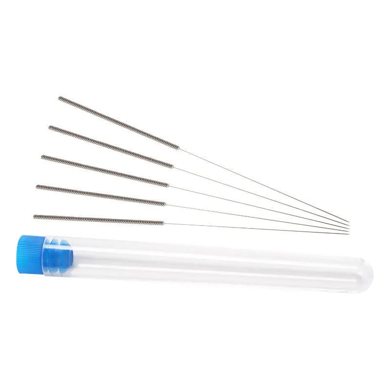 Ten metal cleaning needles for 3D printer nozzles, compatible with MK8 and E3D hotends