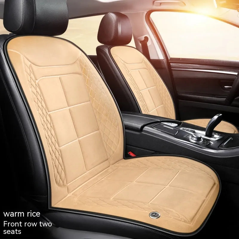 Car seat heating cushion in beige, black, and coffee colours for single, double, and rear seats