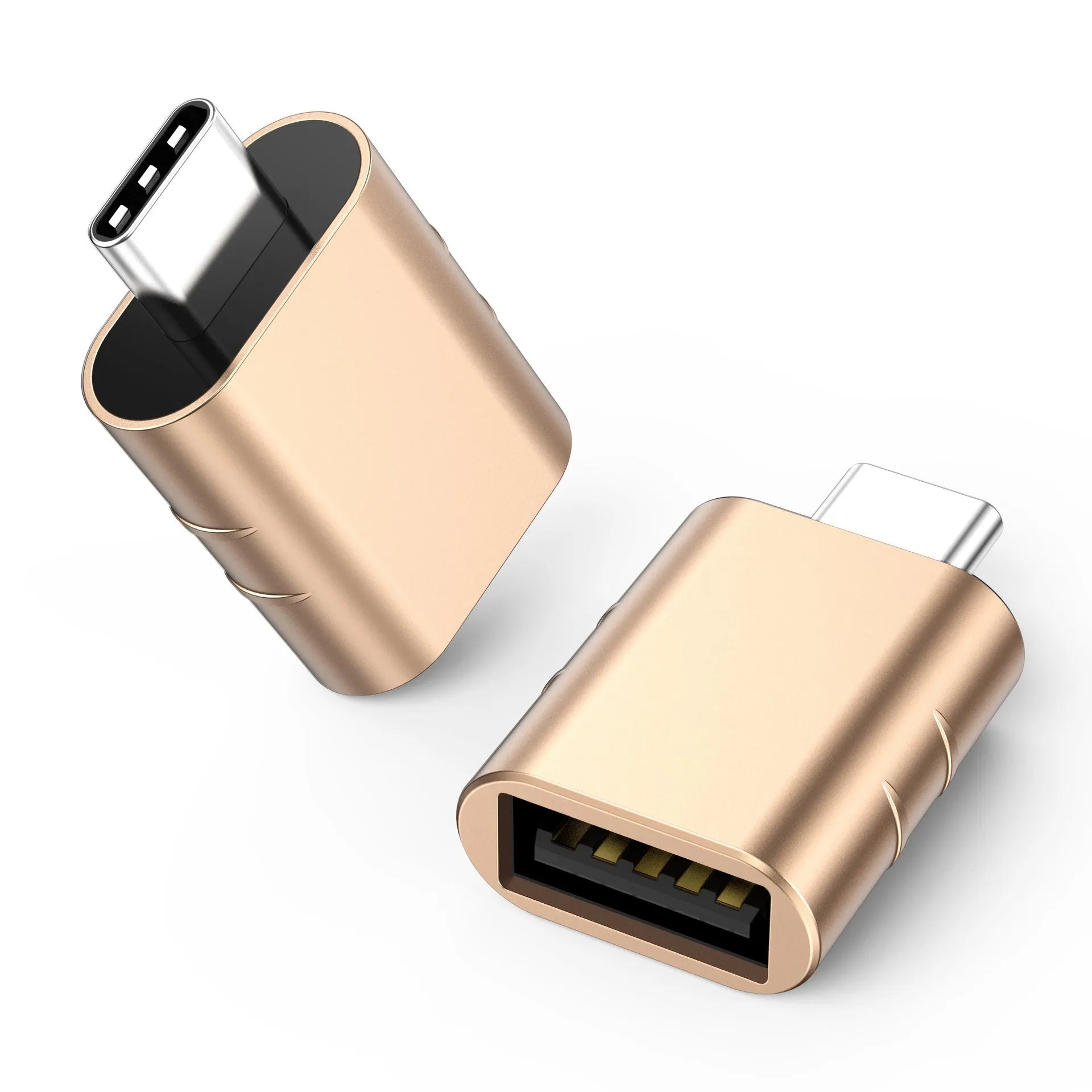 Champagne Gold USB data and charging converter with zinc alloy shell