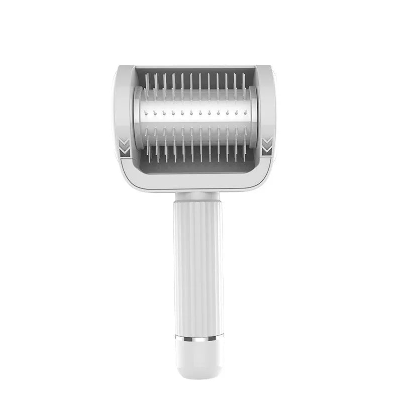 White pet electric comb RK89 with USB charging cord, 226.5x116.5x75mm ABS PP body