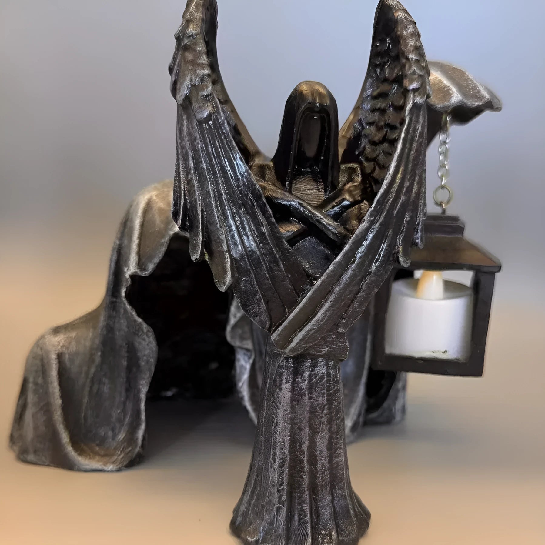 Dark Angel resin craft statue ornament measuring 17cm tall on a display surface.