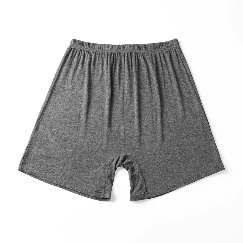 Modal fabric men's high-waisted boxer shorts in solid colours on a white background