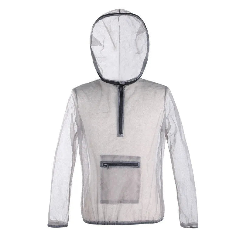 Smoky grey Rayman Jungle Run mesh insect-proof jacket for outdoor sports like hiking and mountaineering.