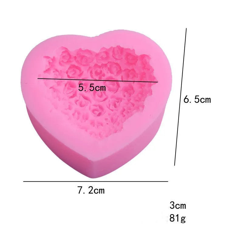 Pink silicone mould shaped like a love rose for Valentine's Day baking and crafting