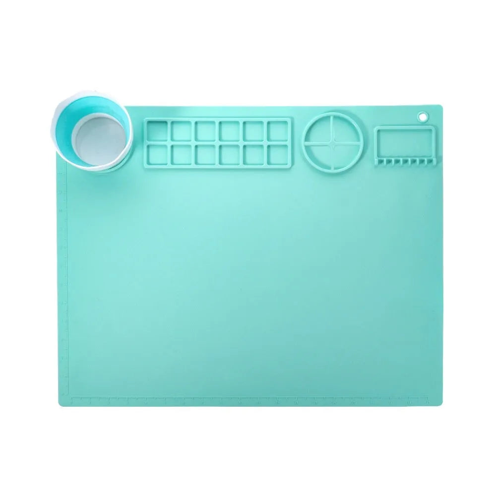 Silicone double bowl painting mat for watercolour and oil painting projects