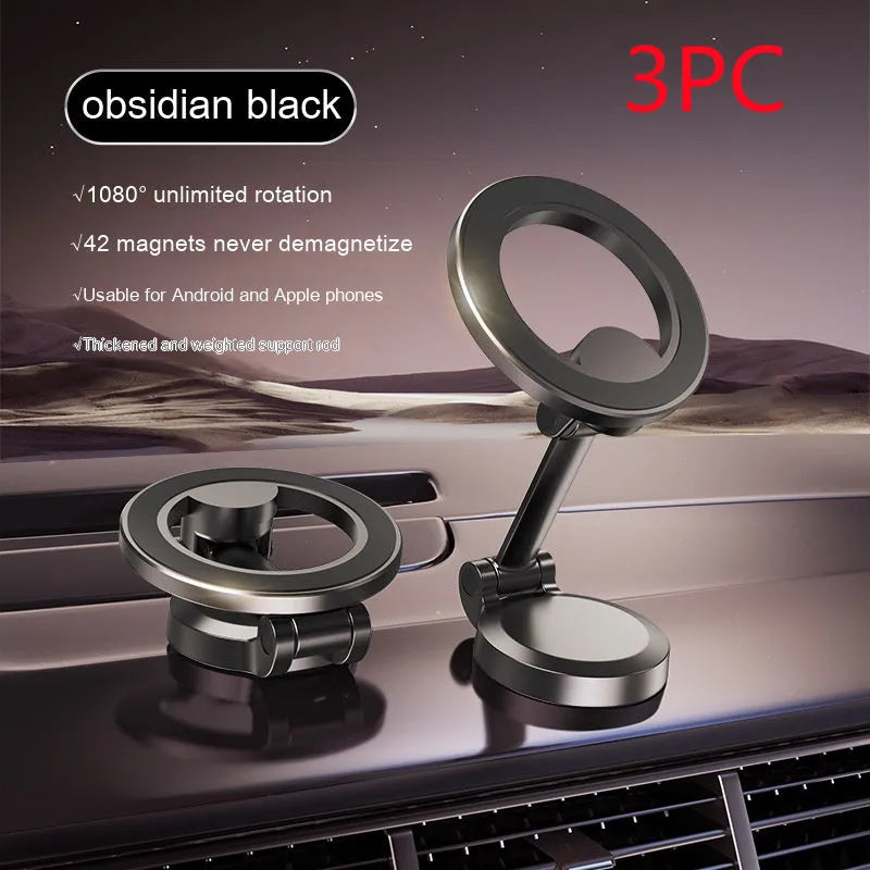 All-metal foldable magnetic car phone mount in Qian colour for dashboard mounting