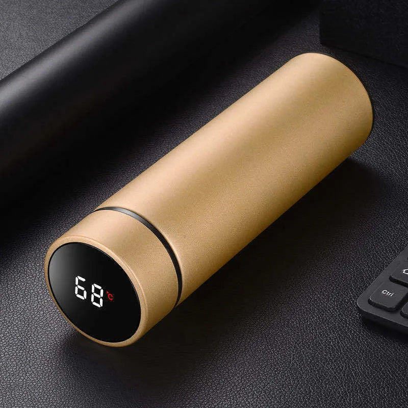 450ml stainless steel vacuum insulated water bottle in black, red, gold, or blue colour