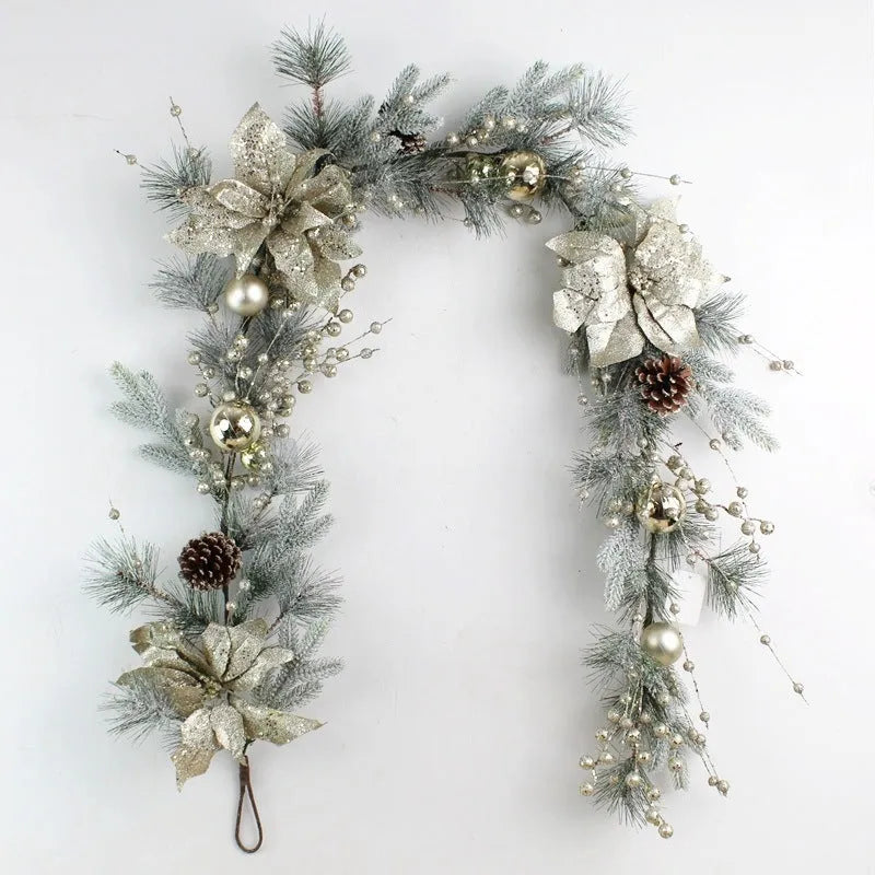 Garland rattan upside down Christmas door hanging decoration in plastic for outdoor home use
