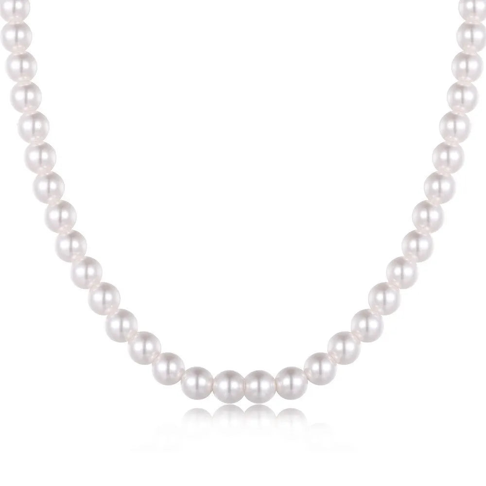 Women's sterling silver necklace with a pearl pendant on silver chain